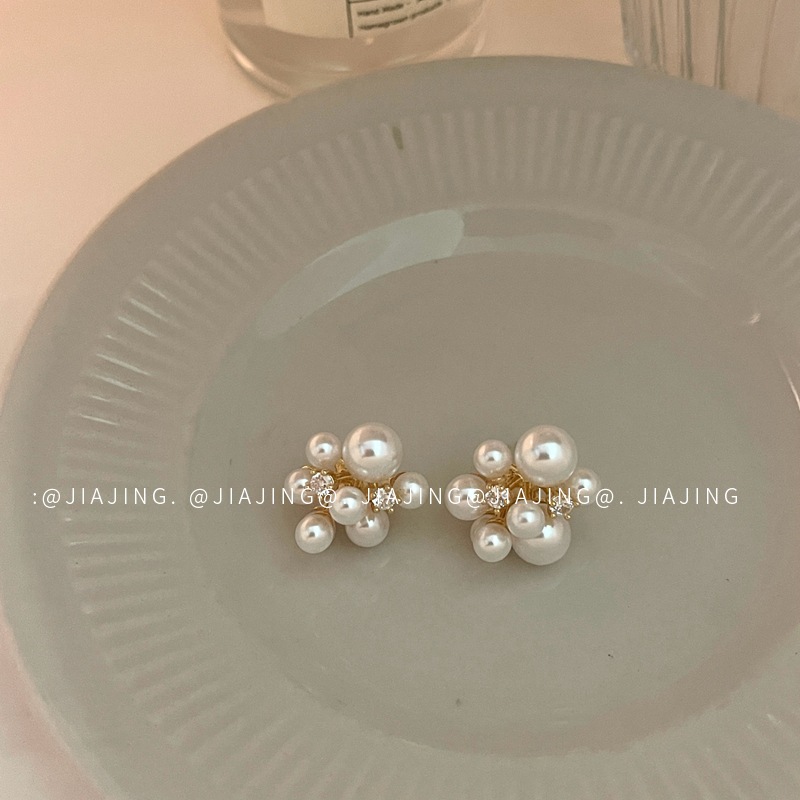 小众设计感珍珠耳环锆石轻奢风高级感925银针韩版春夏新款个性女~详情13