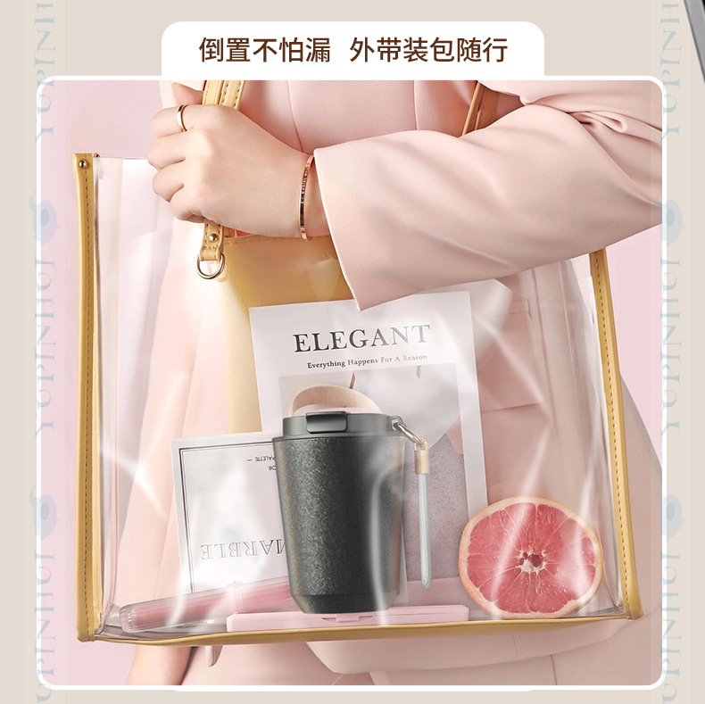 The new titanium cup coffee cup features a high aesthetic level with a handle for outdoor portability. It is a light luxury, fresh and high-end titanium-covered coffee cup pic 11