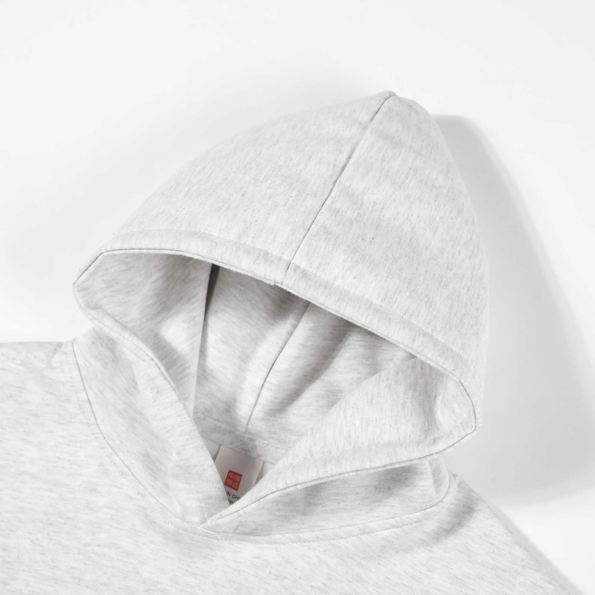 儿童纯棉圆领卫衣定制图案logo春秋款纯色320克光板卫衣跨境外贸详情22