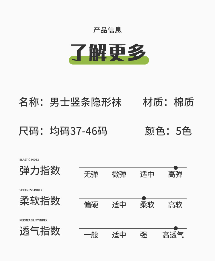 7A抗菌袜子男士夏季薄款船袜防臭吸汗袜纯色抽条隐形浅口硅胶短袜详情7