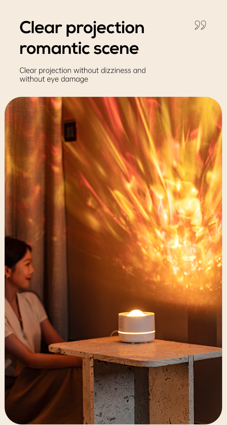 2025新款星空投影香薰机礼物USB插电大雾量七彩浪漫氛围灯加湿器详情24