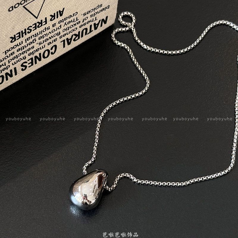 极简风水滴吊坠项链女秋冬长款卫衣毛衣链休闲百搭轻奢高级感配饰详情6