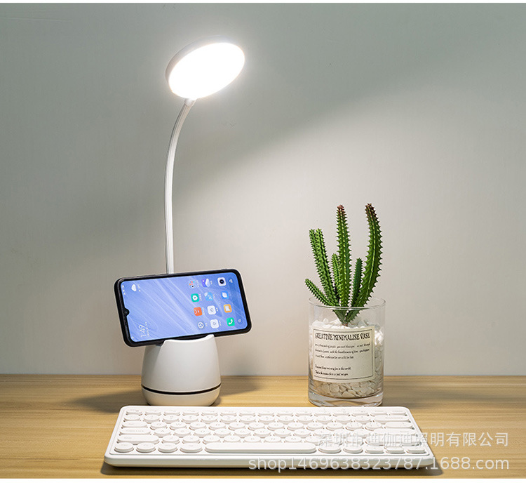 LED护眼笔筒台灯无极调光三档触摸调色USB充插两用照明阅读学习夜灯护眼灯饰礼品详情13