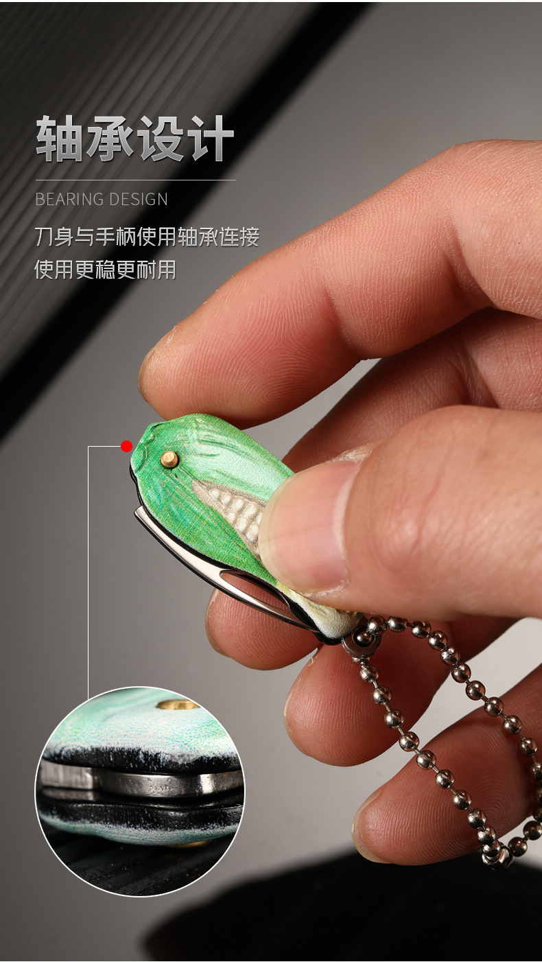 Mini outdoor folding knife, portable folding knife, stainless steel 3D embossed edc portable knife, parcel opening pocket knife pic 10