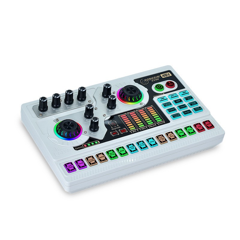 Cross-border 48V mobile and computer live streaming sound card set, Douyin and Kuaishou live streamer karaoke mixing console live streaming equipment pic 13