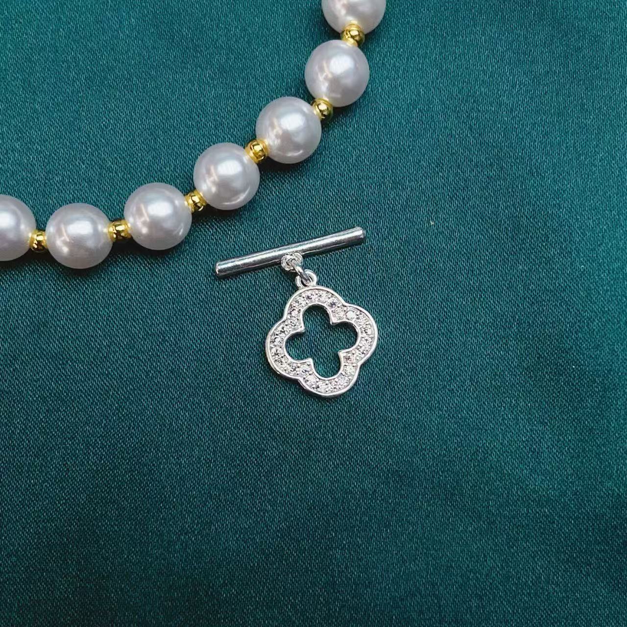 18K copper-plated real gold with slightly inlaid zircon four-leaf clover OT clasp diy bracelet necklace accessory clasp connecting clasp pic 4