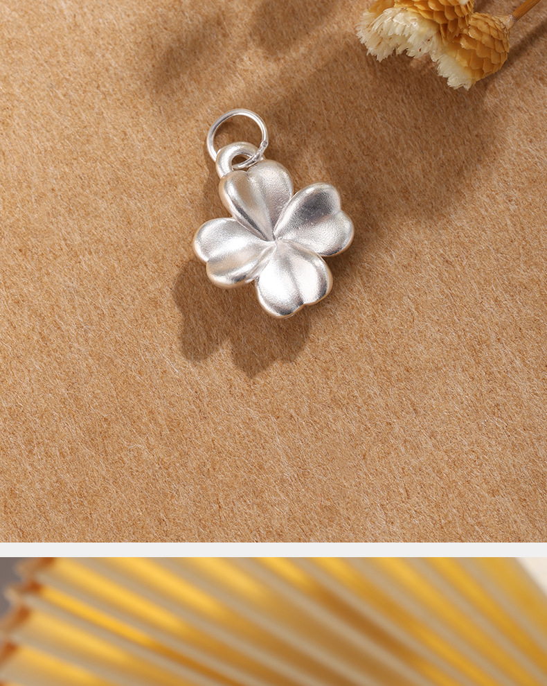 999 pure silver pendant, heart-shaped pure silver cherry blossom necklace, bracelet, pendant, handcrafted bracelet, beaded DIY jewelry accessories pic 13