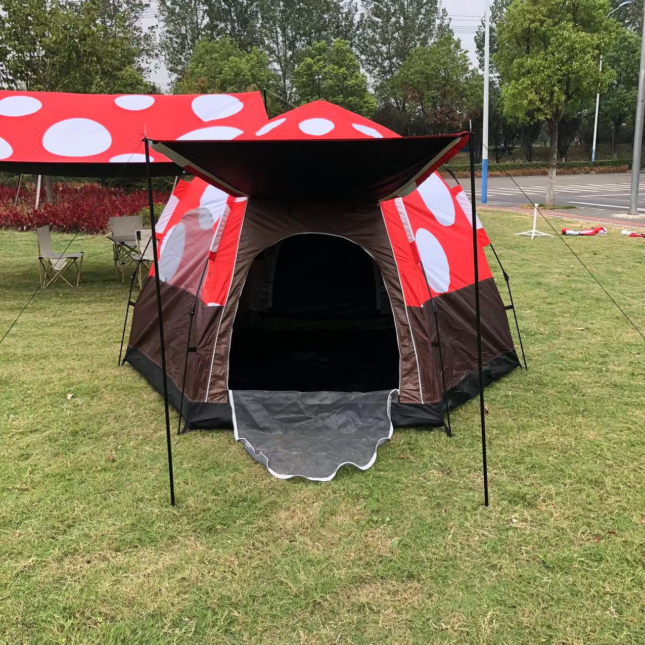 Outdoor mushroom house, hexagonal tent, canopy, sun umbrella, camping, portable folding quick-opening rainproof automatic tent pic 14