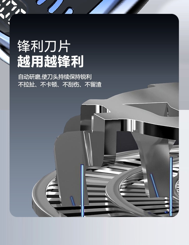 跨境电动剃须刀充电式便携刮胡刀男士小钢炮抖音爆款三刀头超干净详情6