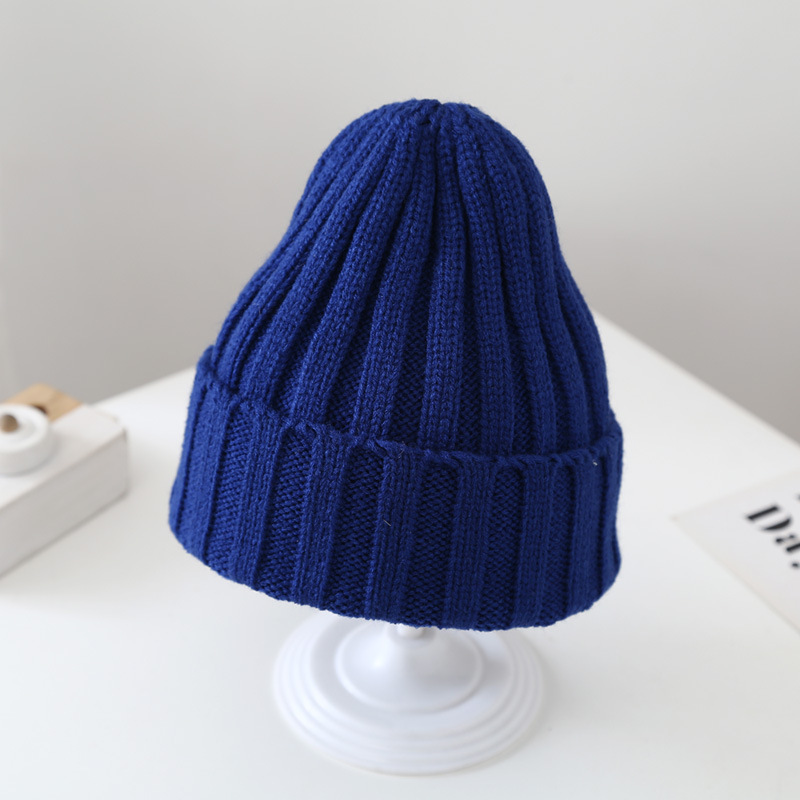 秋季儿童针织纯色帽子糖果色宝宝小孩男童女童保暖套头毛线帽秋冬详情5