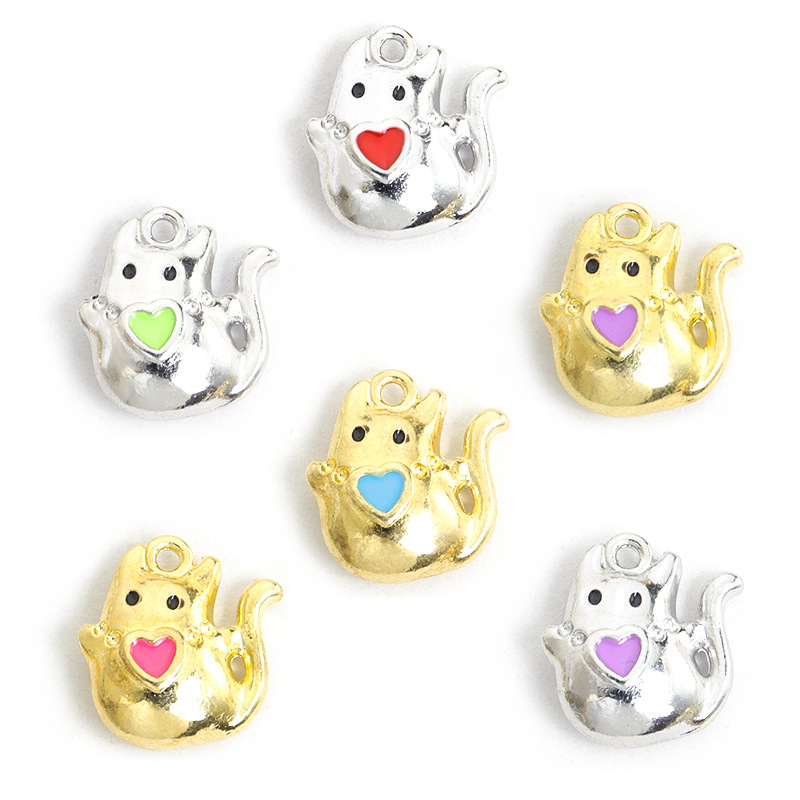 立体爱心猫咪滴油合金挂件 万圣节幽灵小鬼DIY饰品配件吊坠配饰批详情2