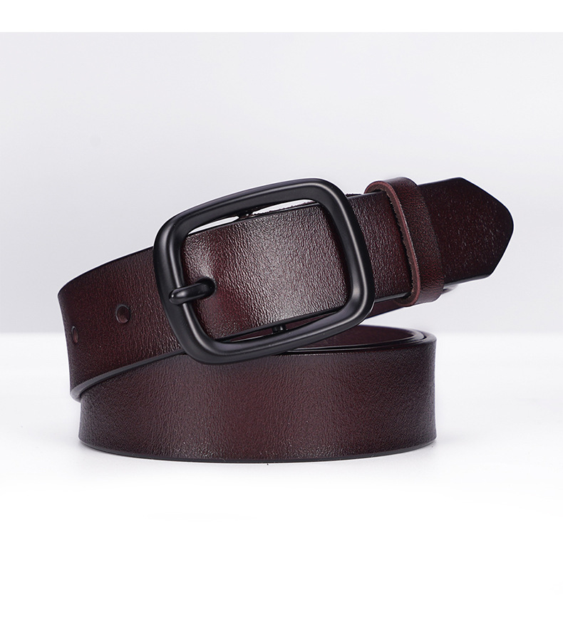 真皮皮带女时尚百搭牛仔裤带女简约纯牛皮针扣商务休闲女士腰带女详情13