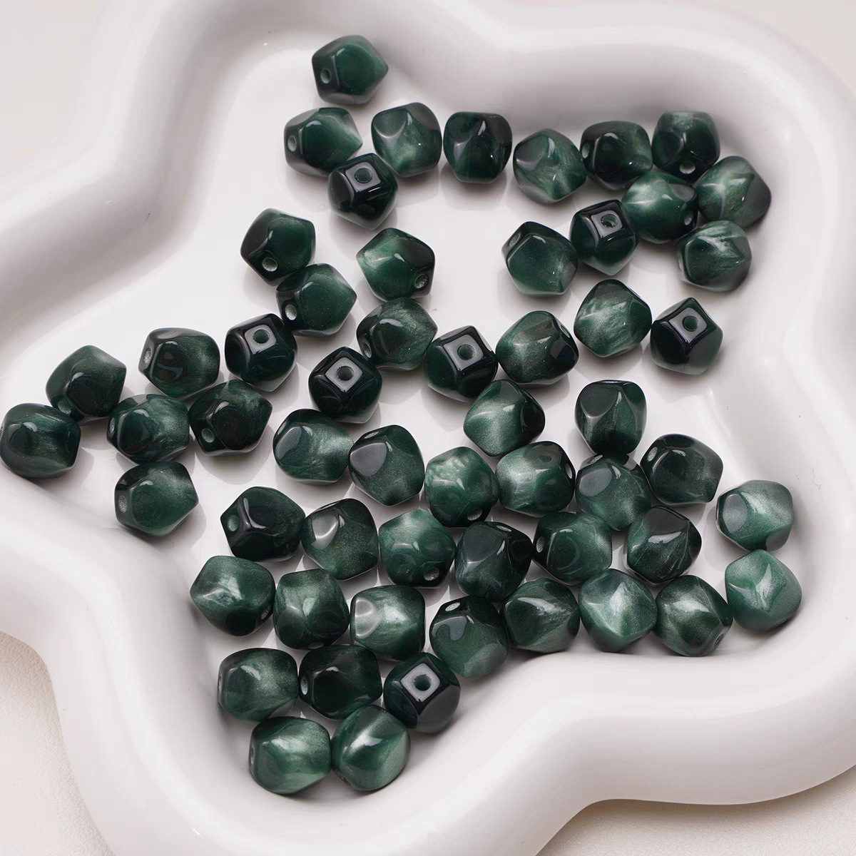 梦幻奶油色晕染八角珠异型珠圆珠散珠手工DIY手链项链珠子饰品配详情12