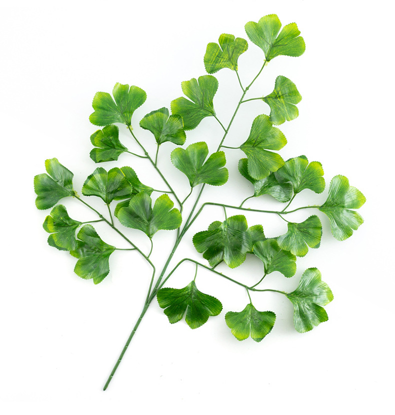 仿真银杏叶室内阳台假树叶塑料树枝工程造景婚庆假花装饰绿植详情15