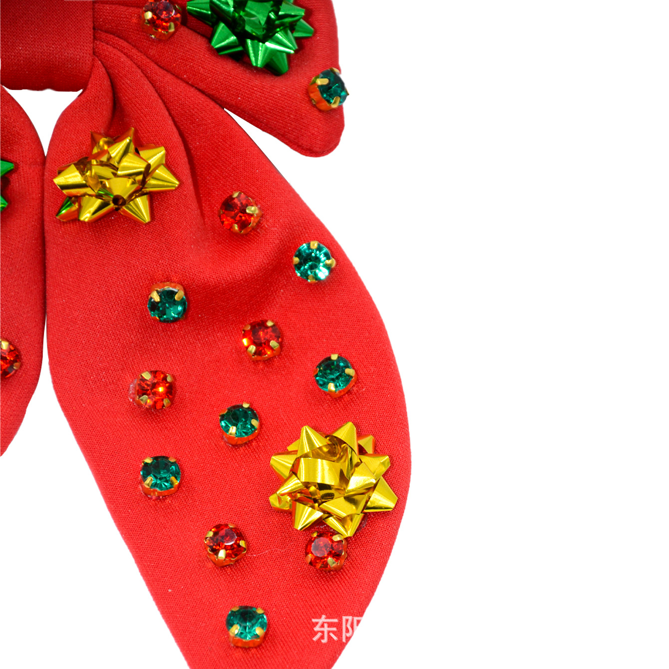 Qiwei Accessories Exclusive European and American new Christmas flower hair clips, fabric sticky diamond star flower spring clips, holiday hair accessories for women pic 3