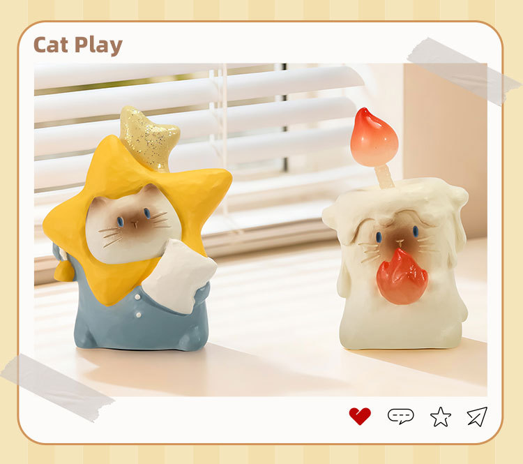 猫猫PAI一缕温暖盲盒卡通可爱桌面树脂摆件多款式搞怪摆件盲盒详情16