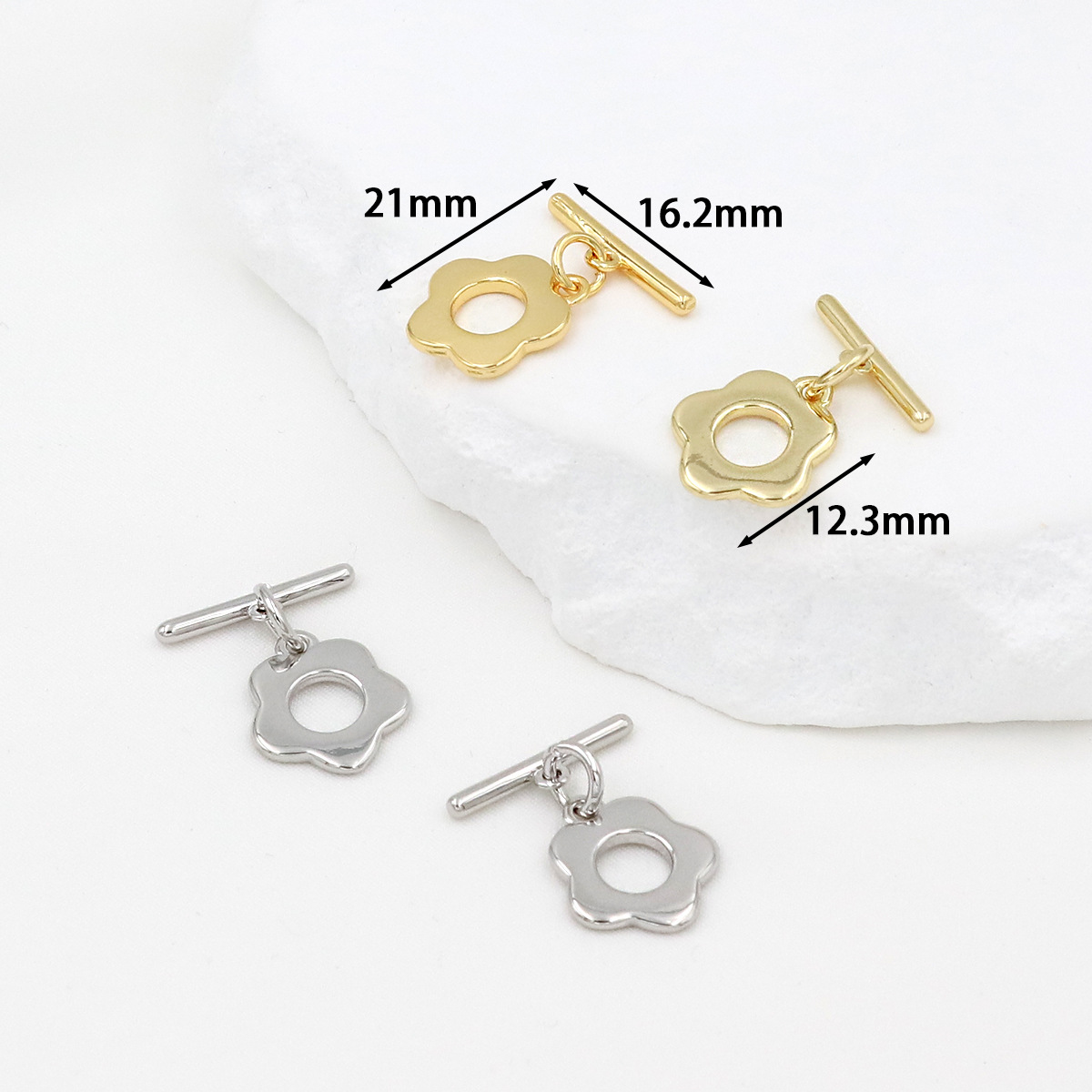 Color-preserving pure copper plated with 18K real gold OT clasp necklace bracelet ending connection clasp diy accessory factory B65 pic 15