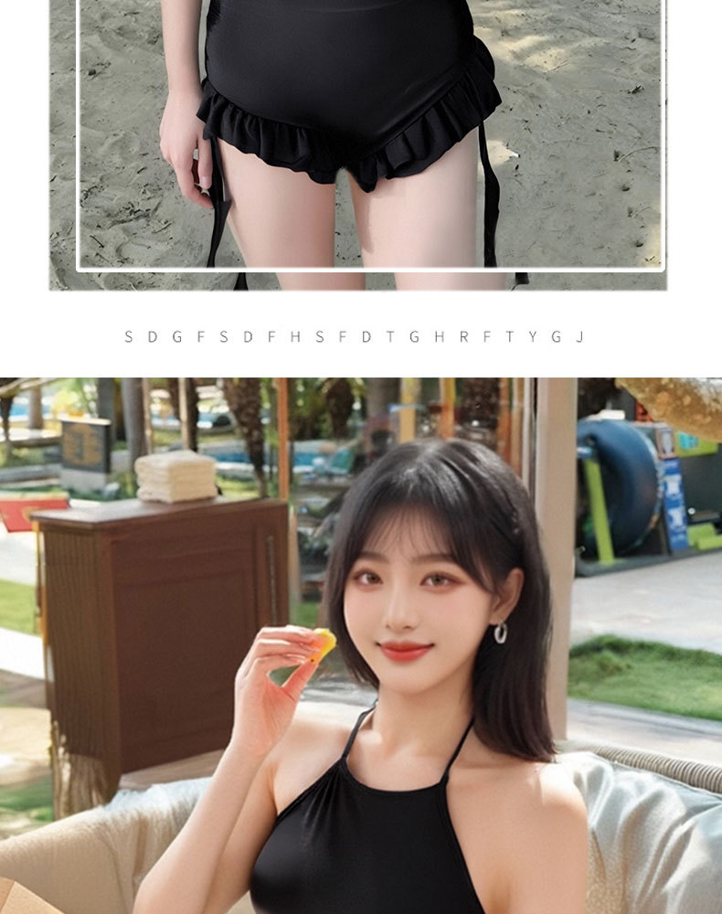 泳衣女2025新款黑色连体比基尼长袖防晒显瘦遮肚辣妹纯欲度假泳装125155详情13