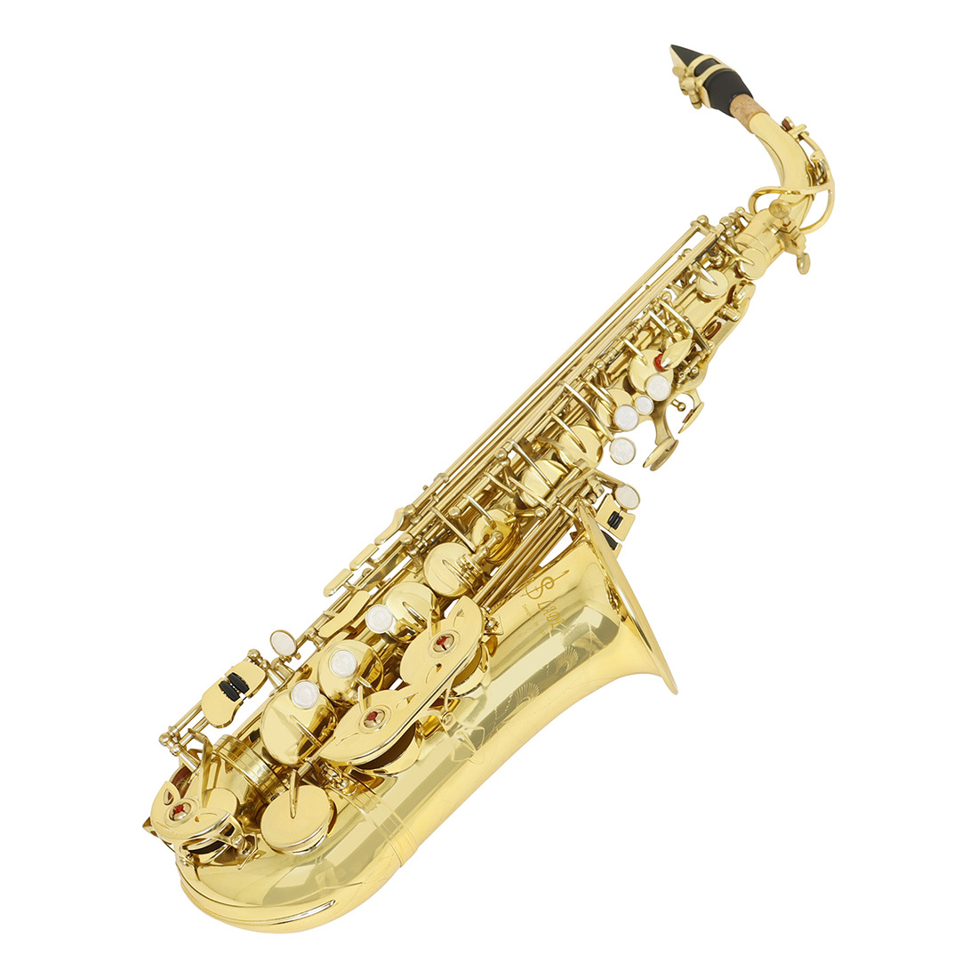 Alto Alto saxophone for export, aluminum alloy case, E-flat key, brass tube body, white shell gold saxophone instrument pic 7