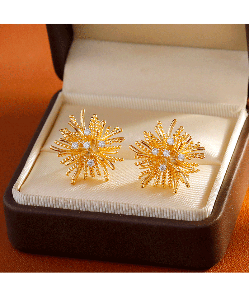 Hyacinth925 silver needle unique design, fashionable and exquisite dandelion stud earrings, fashionable and versatile for commuting, high-end earrings and earrings pic 2