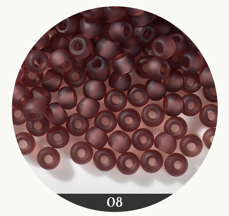 FGB千色玻璃米珠4mm染心磨砂圆珠diy散珠饰品配件串珠手链混珠详情11