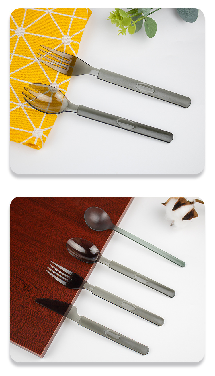 Thickened disposable spoon, plastic dual-purpose disposable spoon, high-end light food dessert, individual packaging, Western food rice spoon pic 11