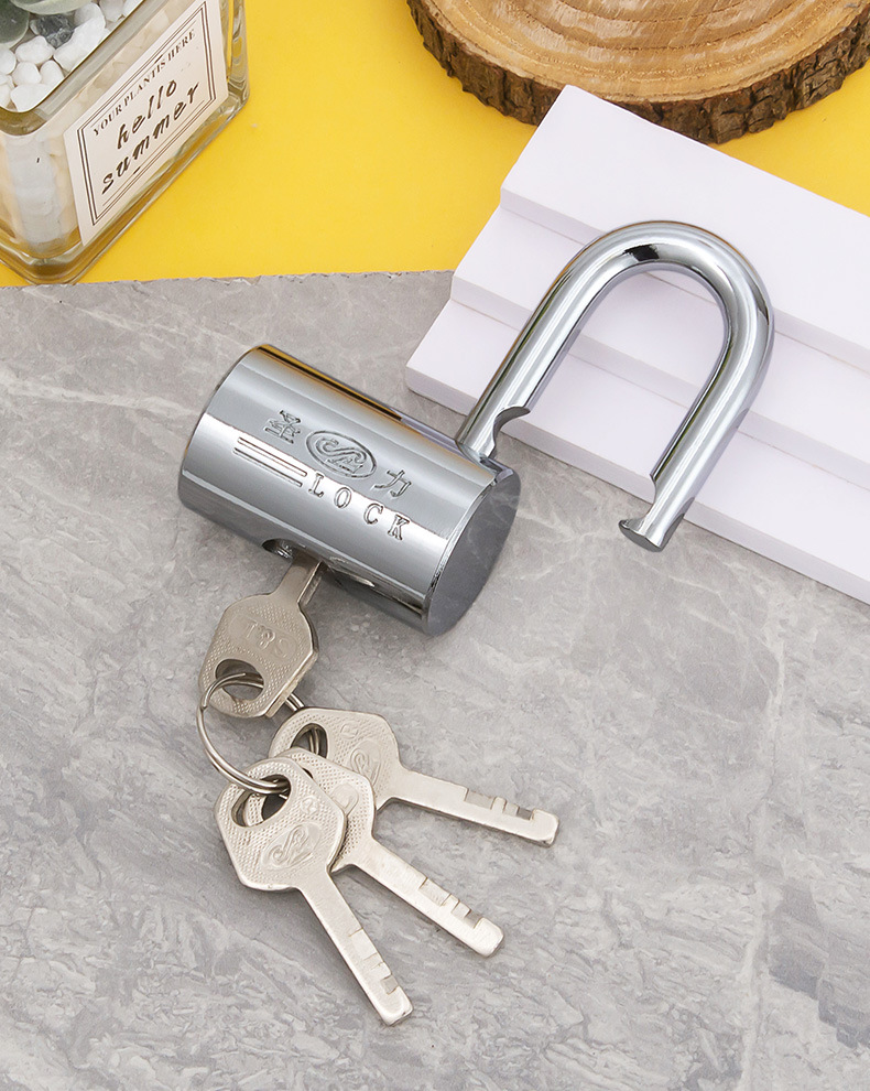 Hammer padlock, hammer blade chrome-plated lock, warehouse door lock head, chain lock, safety padlock pic 5