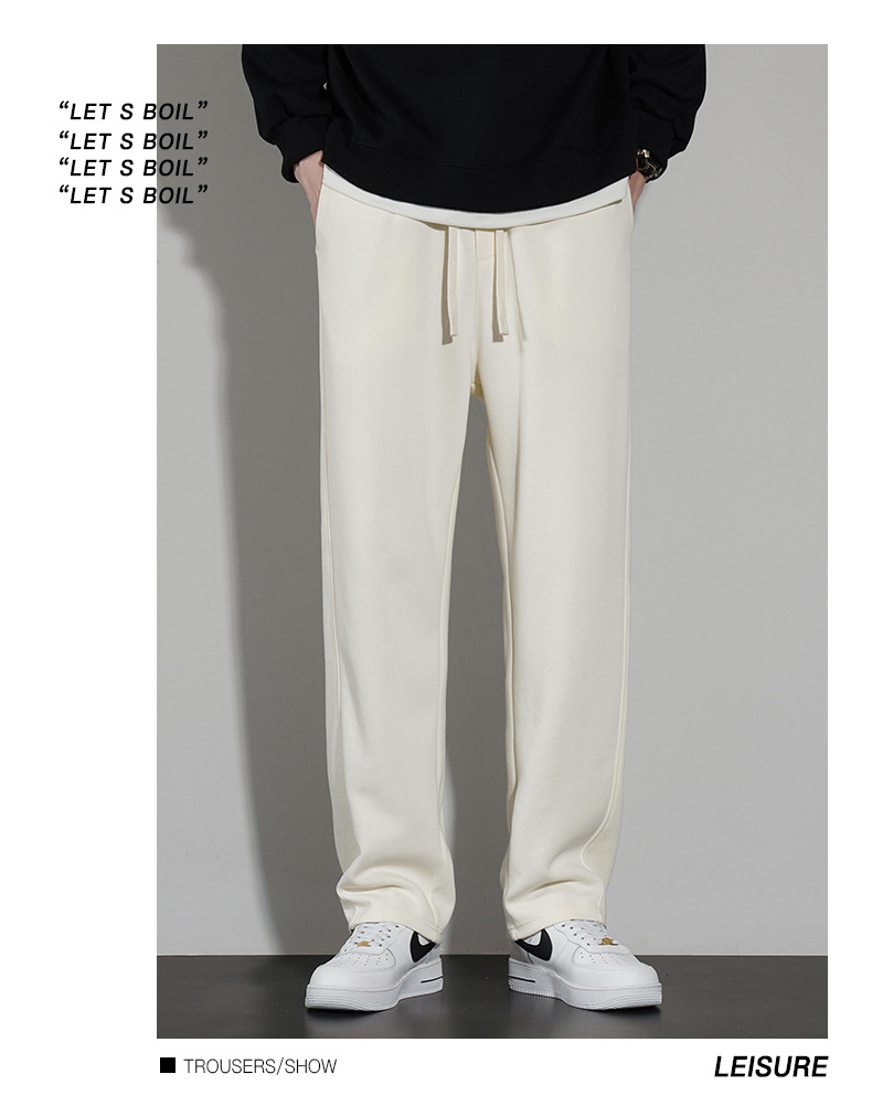 裤子男款秋冬季百搭休闲裤男士垂感阔腿宽松运动直筒长裤百搭卫裤详情20