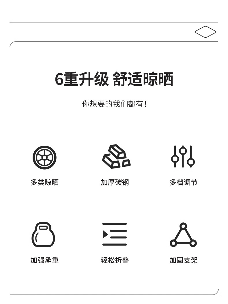 晾衣架落地折叠室内阳台晒被子加厚碳钢卧室凉晒衣架家用晾衣杆详情2