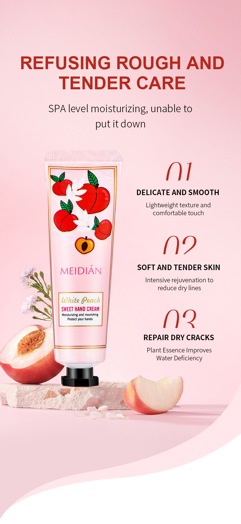 【 Exclusive for Foreign Trade 】 Wholesale of 5-bottle Set of Meidian Fruit Fragrance Hand Cream Moisturizing and Anti-Cracking Hand Cream pic 4