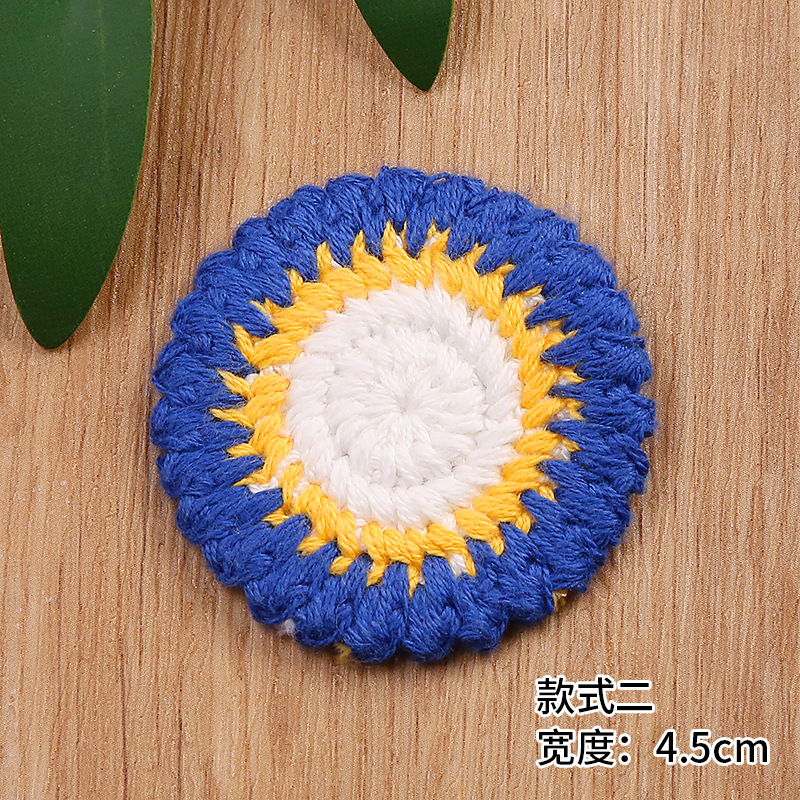 Single 4.5cm knitted woolen flower, woolen flower wedding dress lace in stock for sale pic 6