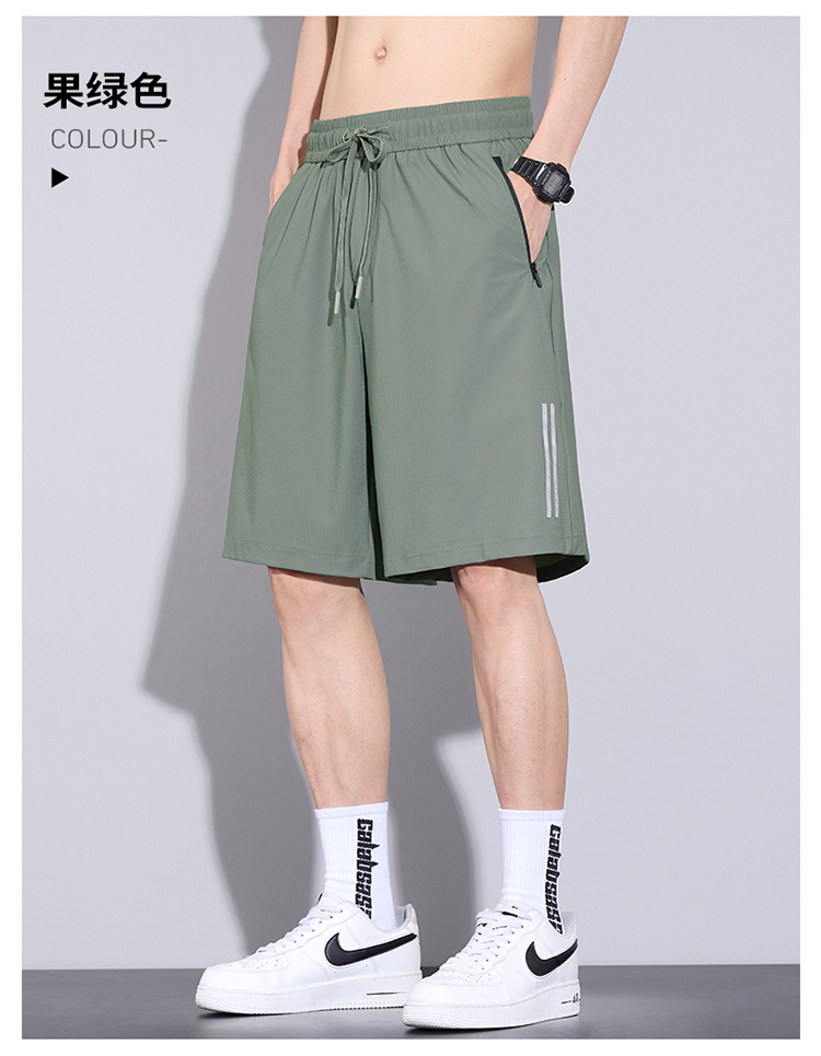 冰丝短裤男士夏季薄款2025新款速干外穿沙滩宽松休闲运动五分裤详情17
