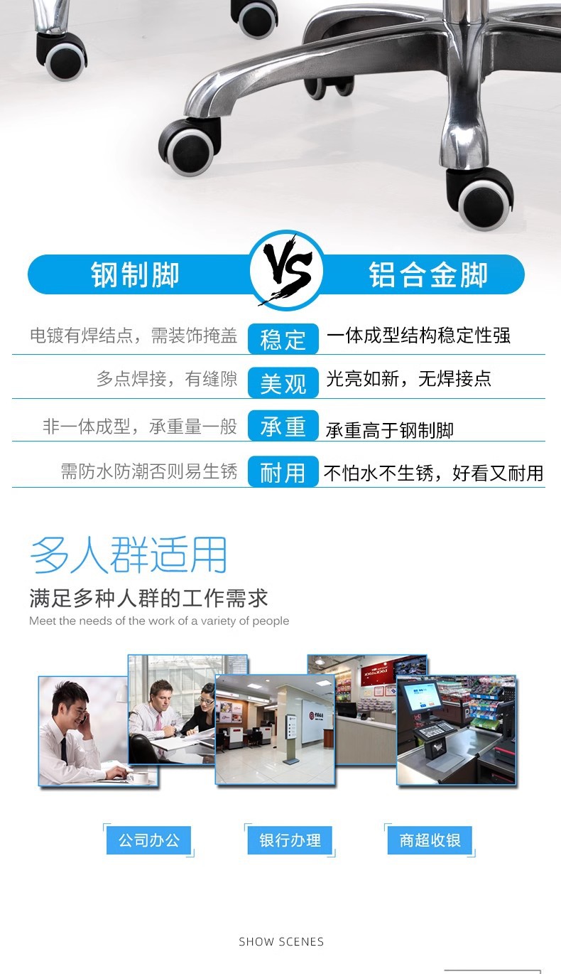电脑椅家用办公室职员会议简约特价游戏人体工学升降旋转靠背凳子 pic 5