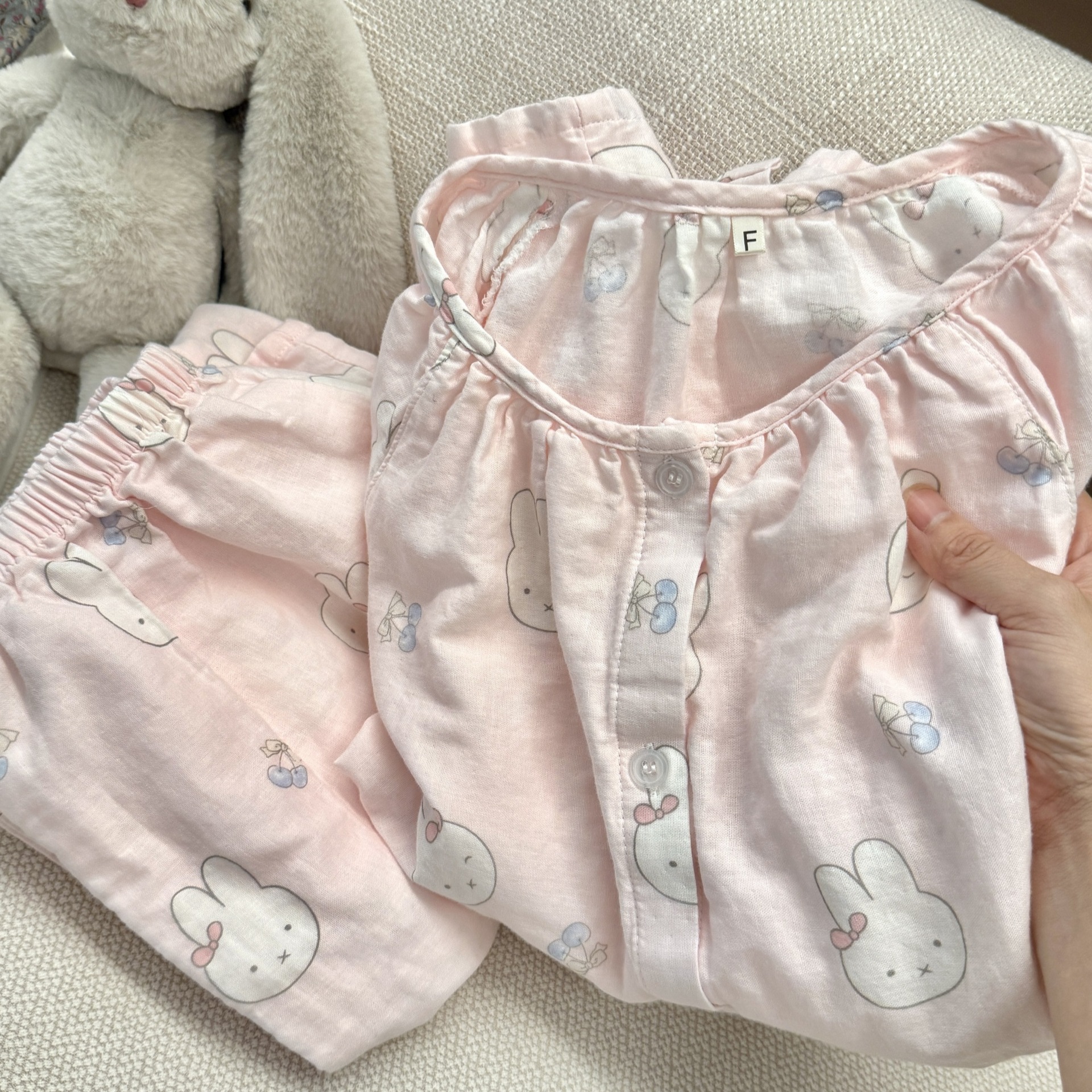 Class A all-cotton double-layer yarn round-neck pajamas, short sleeves, long sleeves, shorts, long pants, postpartum home wear set, cartoon breathable pic 9