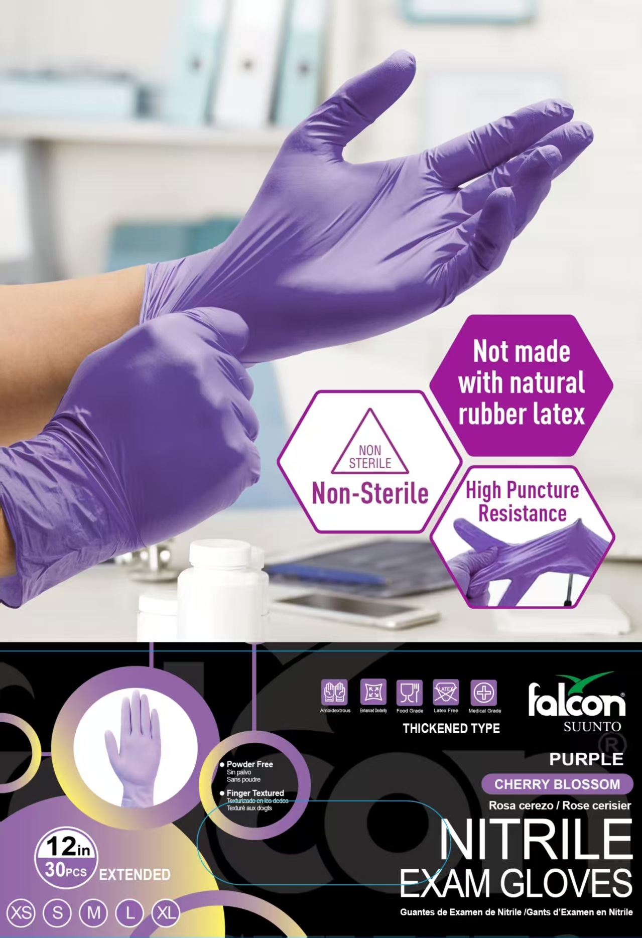 Nitrile gloves加厚可防油防水防滑丁晴一次性家用日用高弹丁腈手详情11