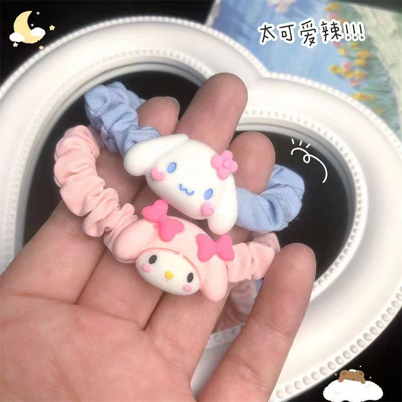 可爱三丽鸥发饰玉桂狗大肠发圈甜美卡通头绳库洛米扎头发皮筋头饰详情6