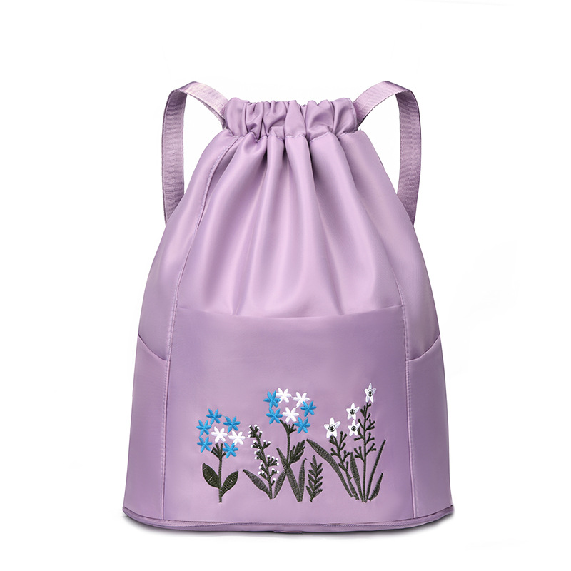 New embroidered Oxford drawstring backpacks with large capacity, fashionable outdoor trend, travel folding backpacks, cross-border wholesale pic 6