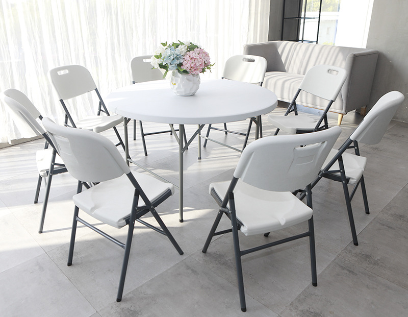 外贸折叠圆桌家用酒店饭店折叠大圆桌客厅餐厅户外简易塑料折叠桌详情18