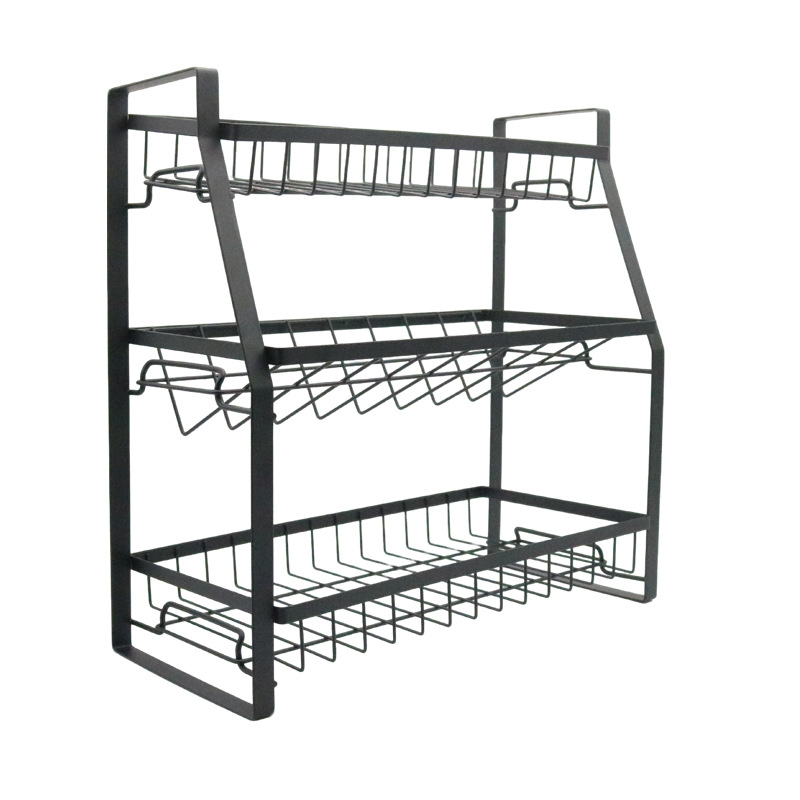 Kitchen seasoning rack, a three-layer floor-standing condiment storage rack for household use, and a condiment tableware storage rack pic 16