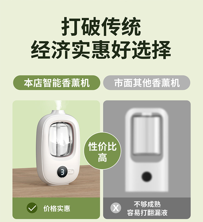 香薰机精油专用自动喷香机智能家用卧室香氛机空气清新除异味静音详情17
