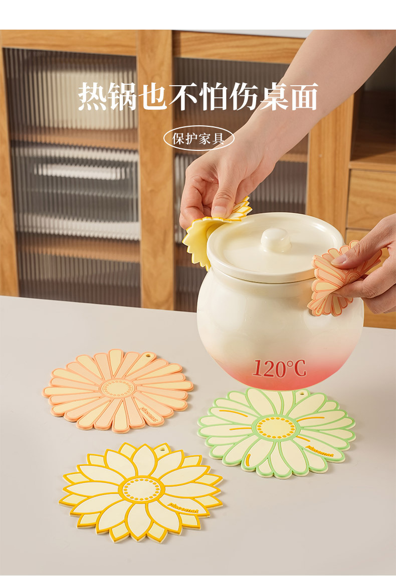 高颜值隔热垫软胶pvc餐桌隔热垫高级感碗垫耐高温防烫锅杯垫定制详情24