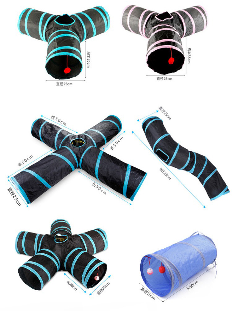 Z厂家现货宠物用品猫咪通道 多色智益猫玩具钻桶可折叠猫通道批发详情6