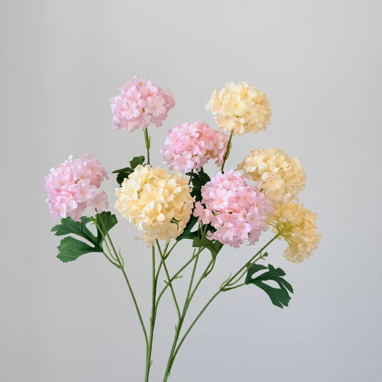 梦幻4头绣球仿真花婚庆婚礼堂布景插花家居假花批发多头仿真绣球详情6