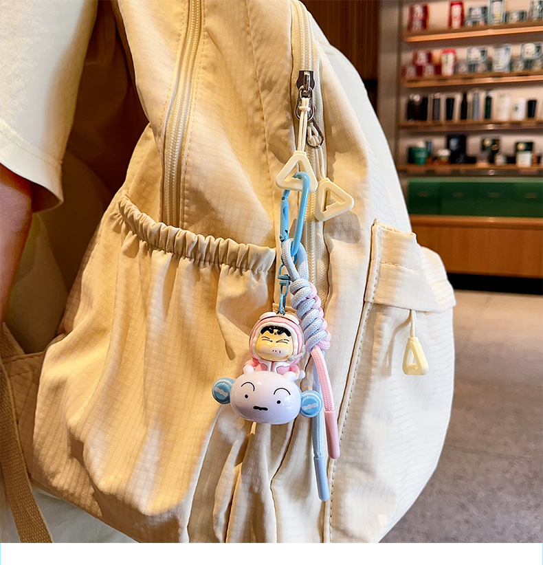 正版蜡笔小新卡通动漫周边钥匙扣小新阿呆公仔挂件可爱书包挂饰详情12