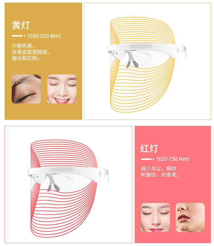 Cross-border bestsellers: 7-color led beauty mask, home photon beauty device, wireless red light mask, skin rejuvenation spectrometer pic 13