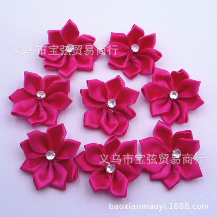 3CM DIY headwear with diamond-encrusted rose flowers, handcrafted fabric with diamond-encrusted 9-cornered small flowers, clothing accessories, ornaments and accessories pic 6