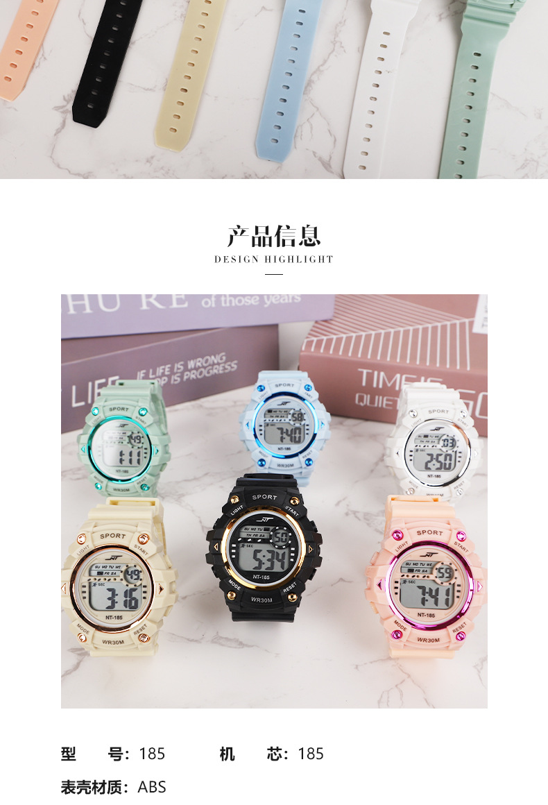 新款电子手表 多功能可夜光学生运动休闲手表电子表工厂批发详情4