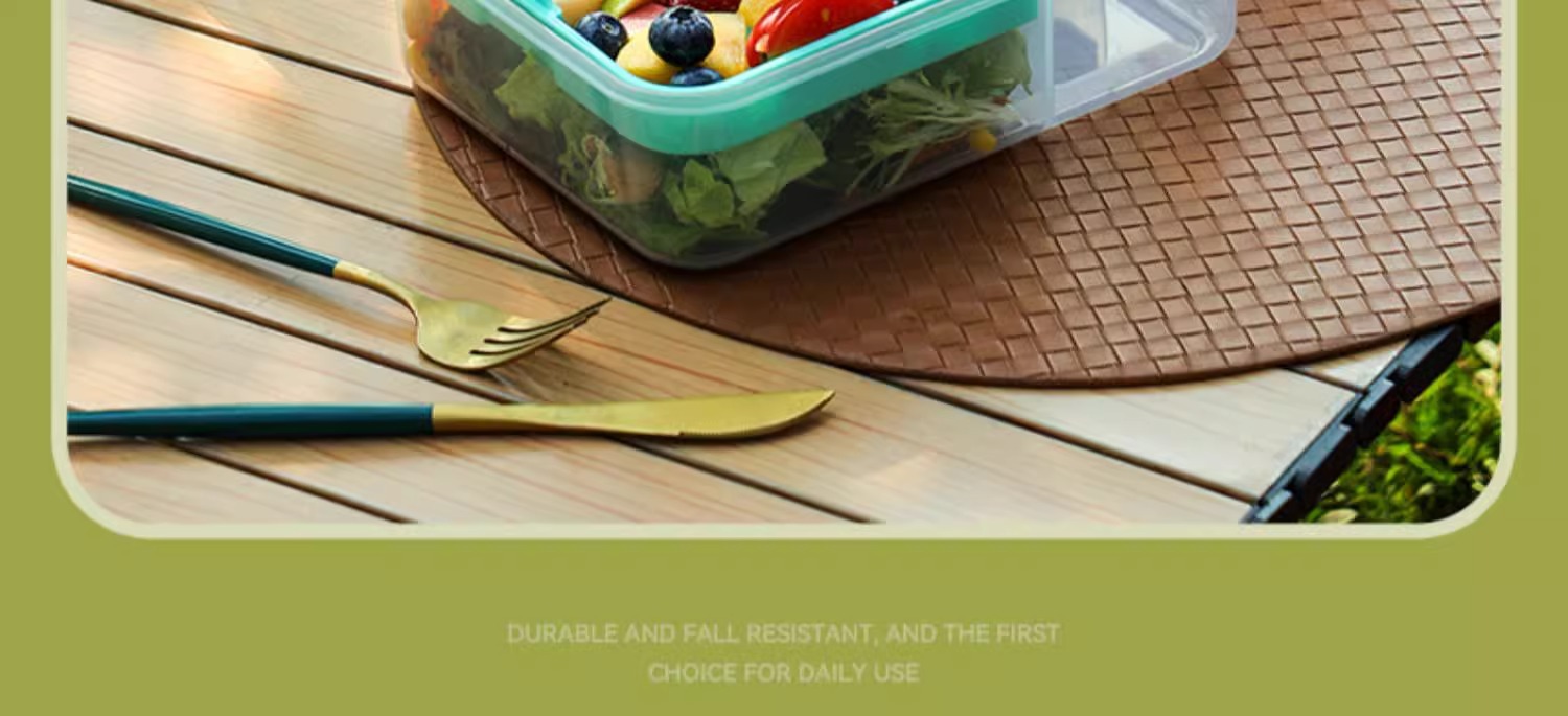 Portable food storage box, outdoor fruit box, portable salad box with dipping sauce, compartments bento box, lunch box for work pic 6