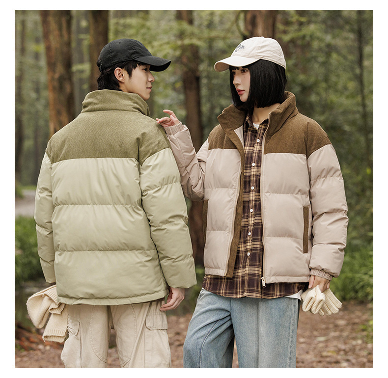 New winter fleece cotton-padded jackets for both men and women, thickened and warm cotton-padded jackets, couple bread jackets, and trendy color-blocked cotton-padded jackets pic 16