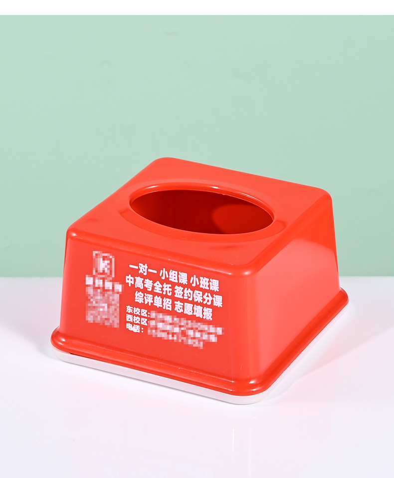 订做广告塑料正方形长方形磨砂纸巾盒抽纸盒定制LOGO印字商用餐厅详情14